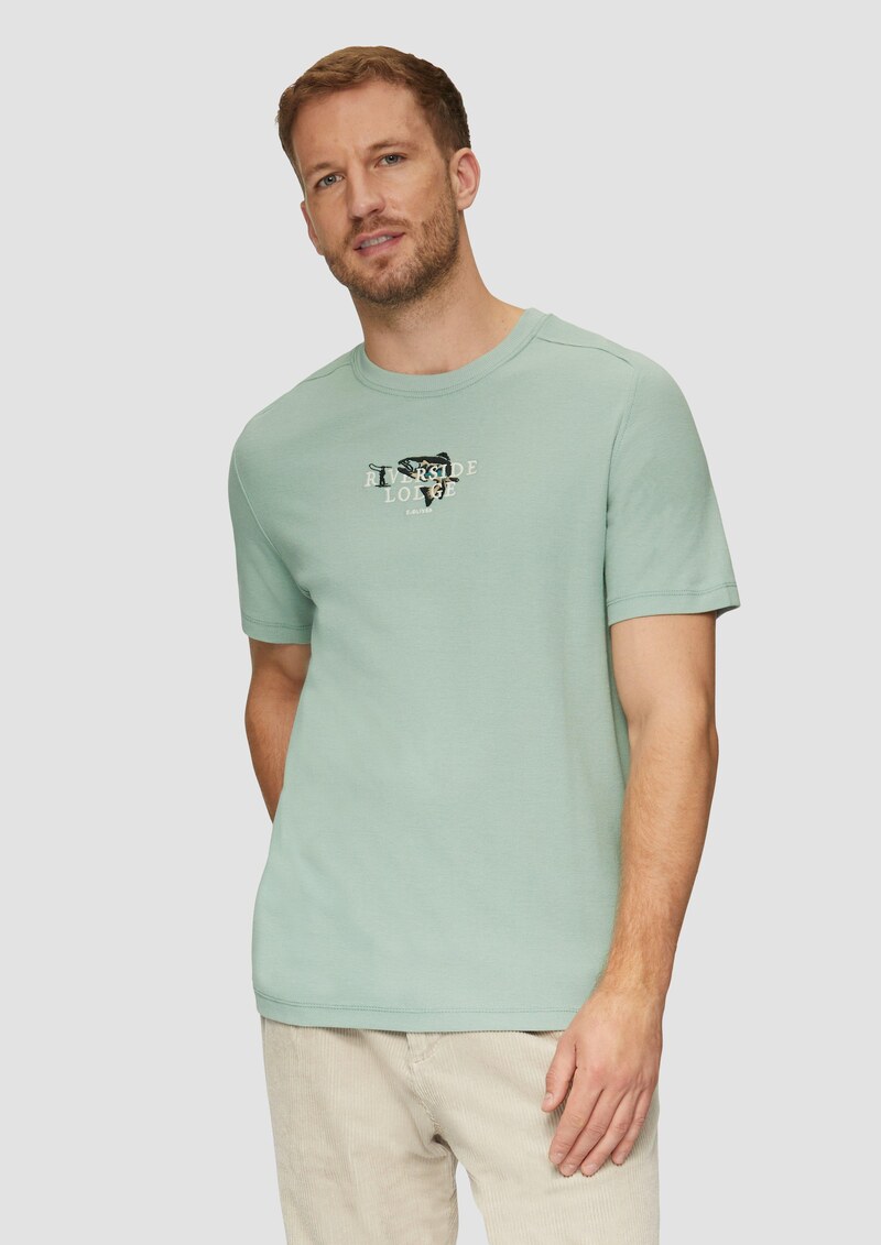 T-Shirt mit Stickerei aus Waffeljersey | 360° Circular Vision