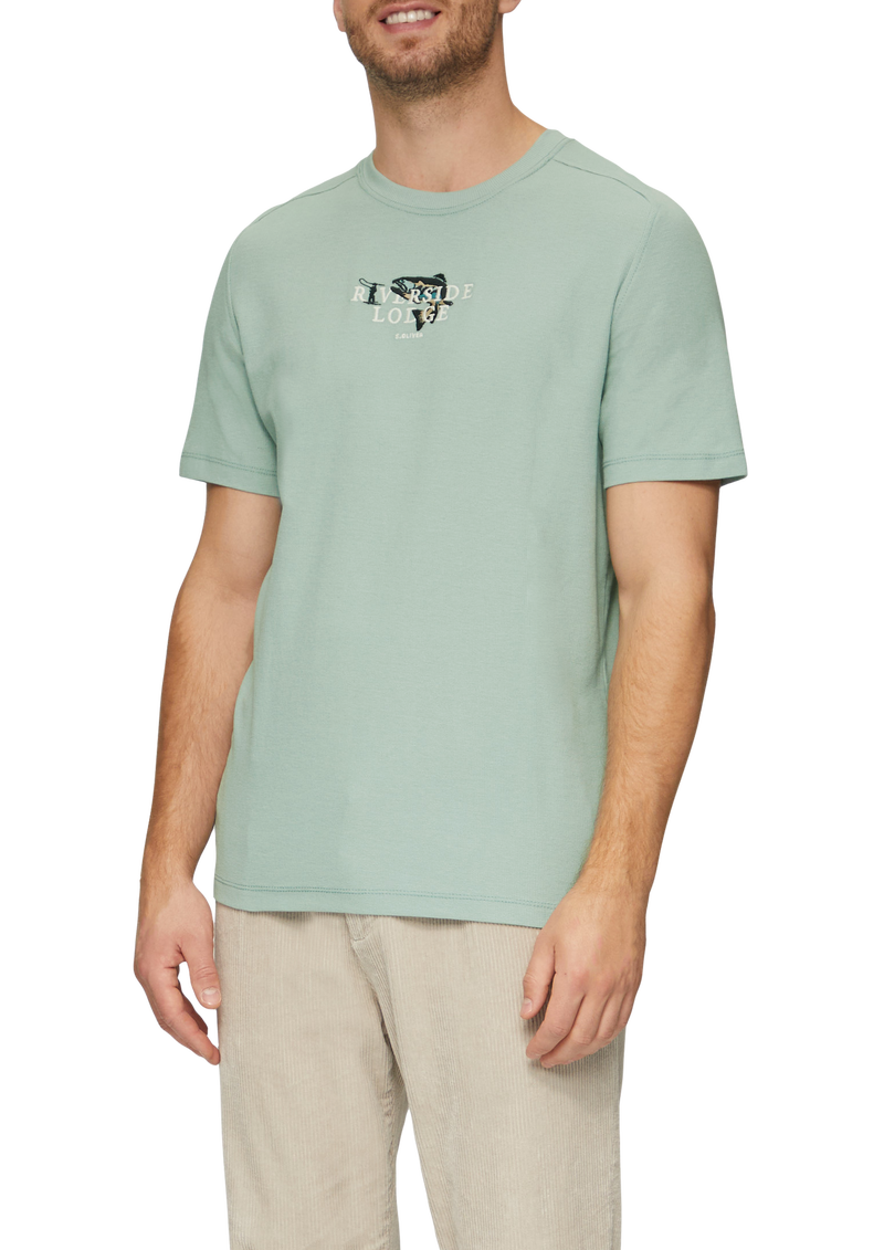 T-Shirt mit Stickerei aus Waffeljersey | 360° Circular Vision