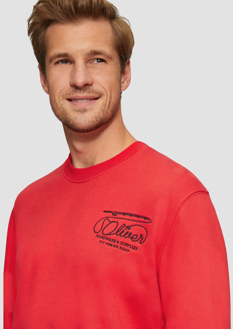 Sweatshirt mit Stickerei aus weichem Baumwollmix