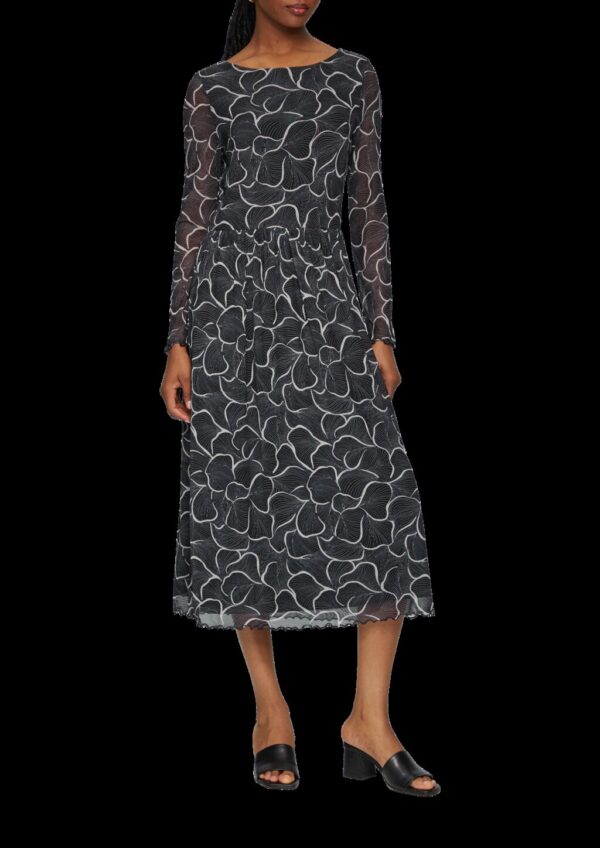 Mesh-Kleid mit U-Boot-Ausschnitt