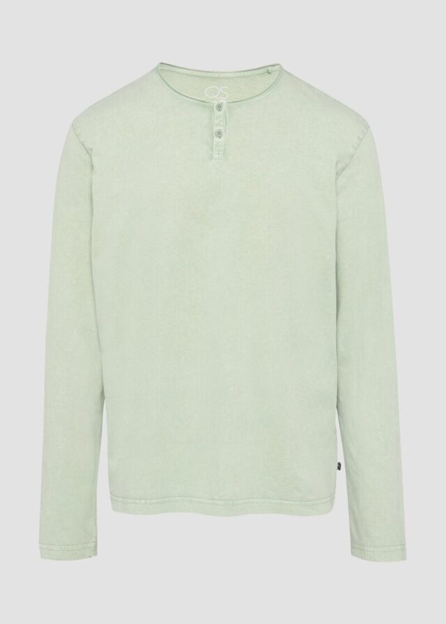 Gewaschenes Longsleeve mit Rollkante