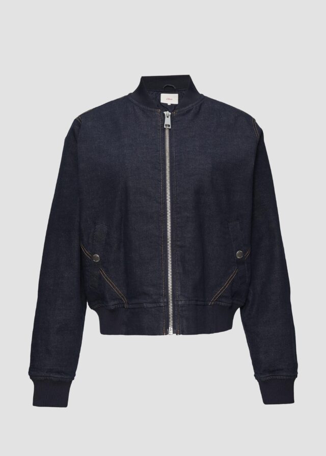 Wattierte Bomberjacke aus Denim