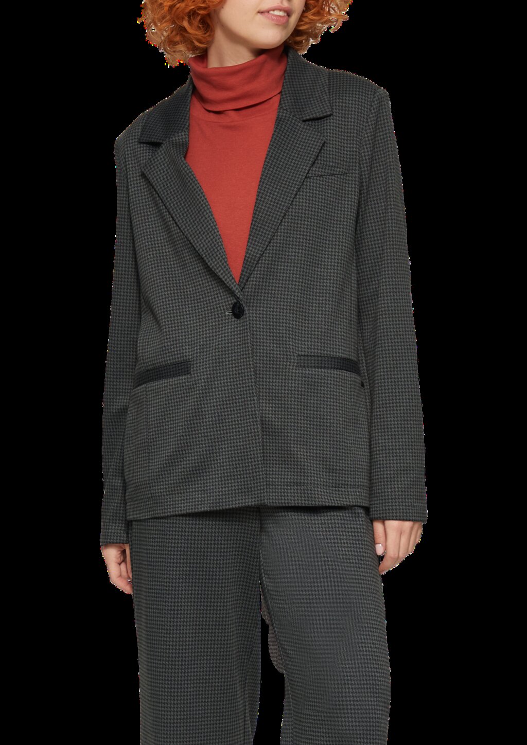 Karierter Blazer aus Viskosemix