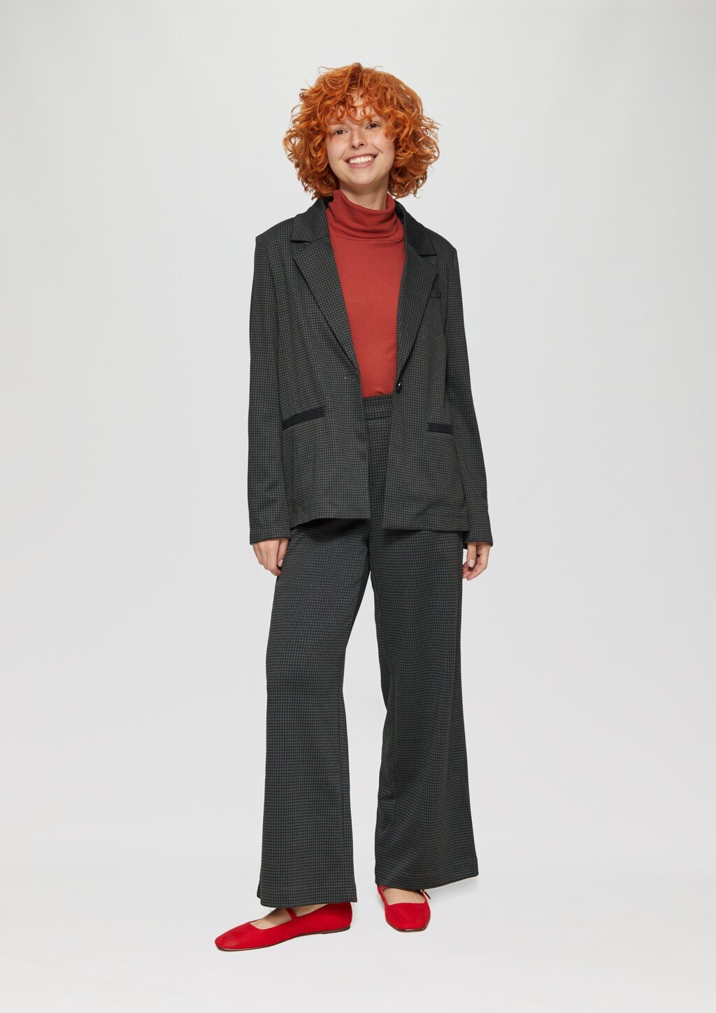 Karierter Blazer aus Viskosemix