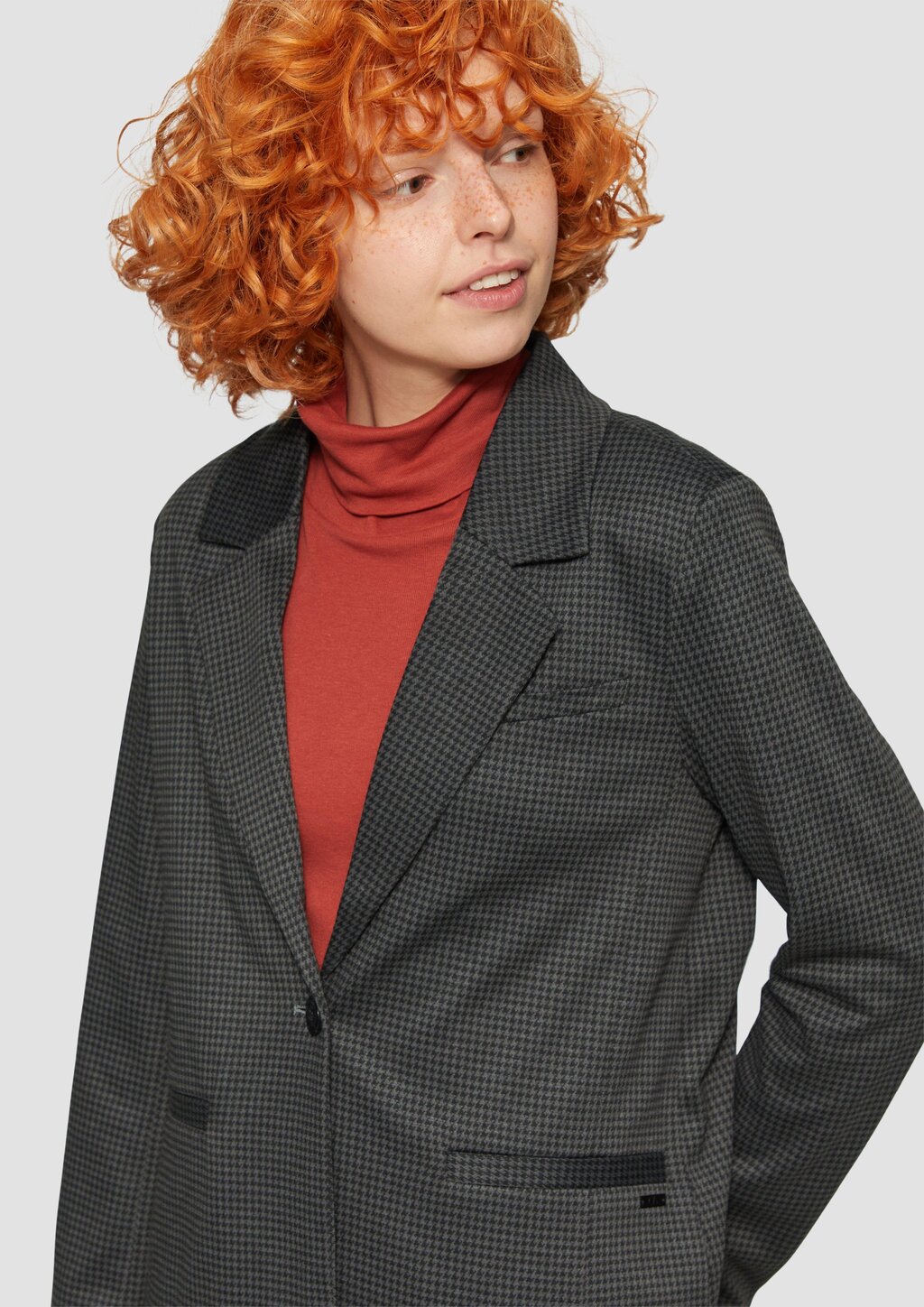 Karierter Blazer aus Viskosemix