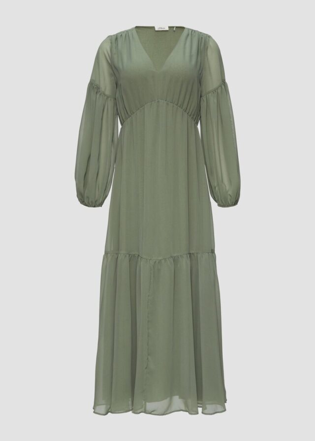 Langes Chiffonkleid im Boho-Stil