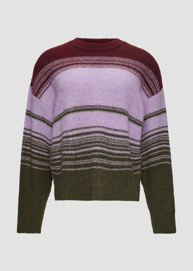 Gestreifter Strickpullover im Relaxed Fit