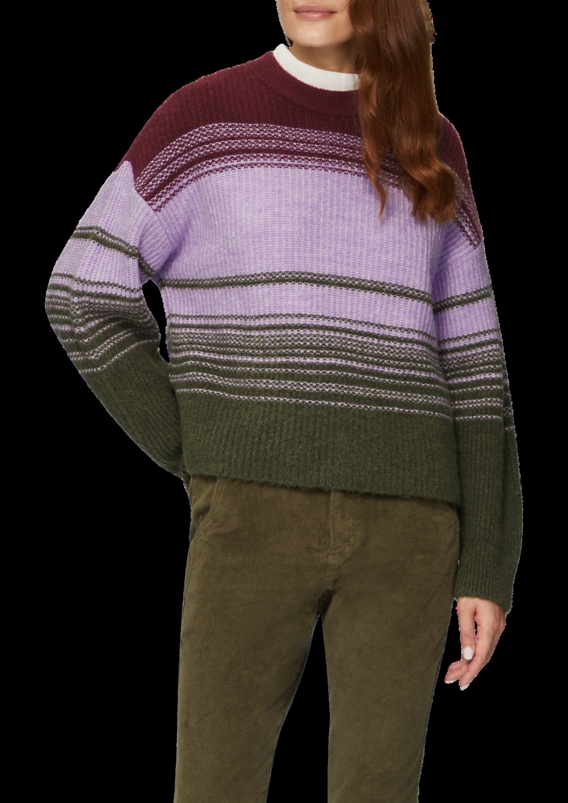 Gestreifter Strickpullover im Relaxed Fit