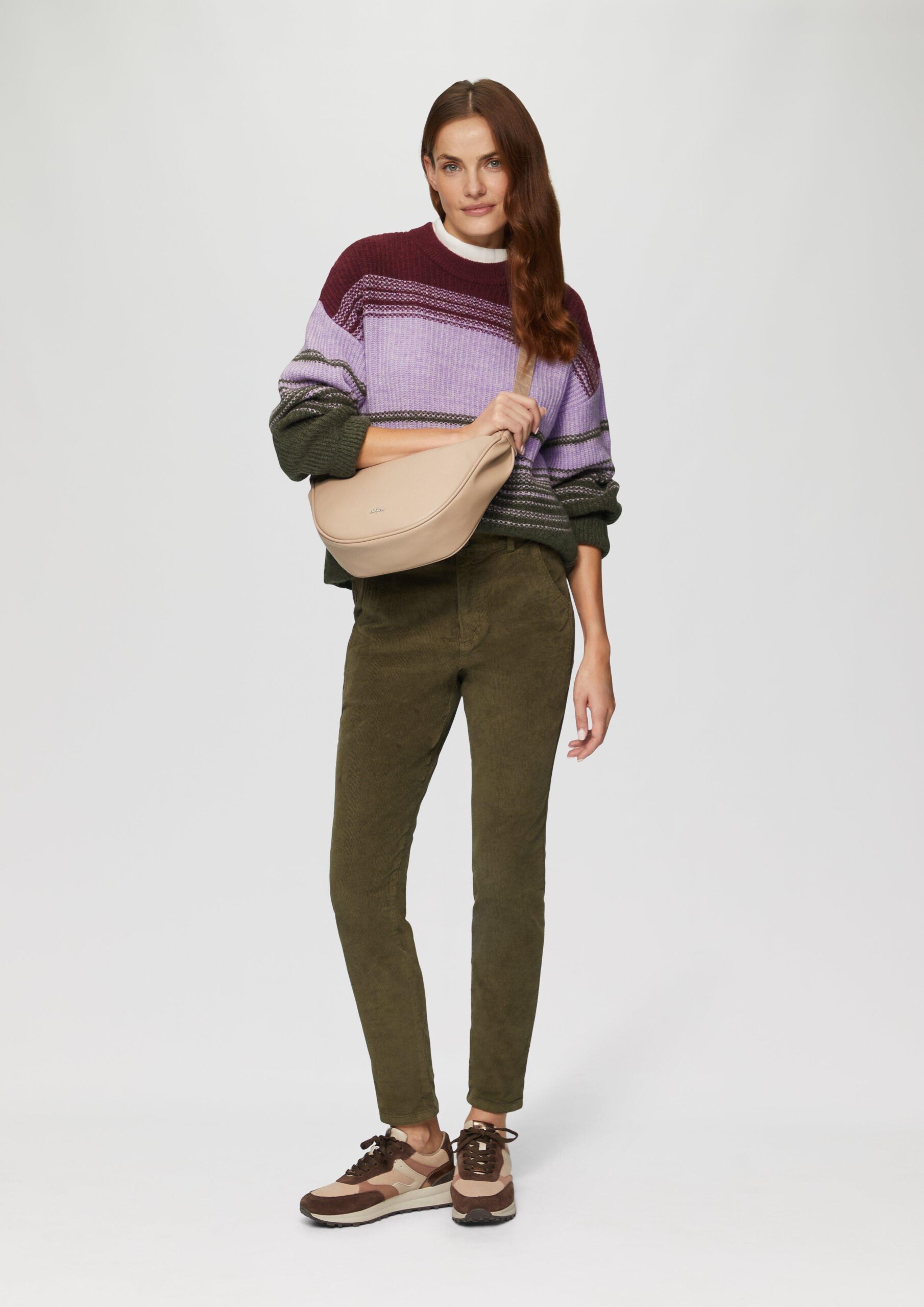 Gestreifter Strickpullover im Relaxed Fit