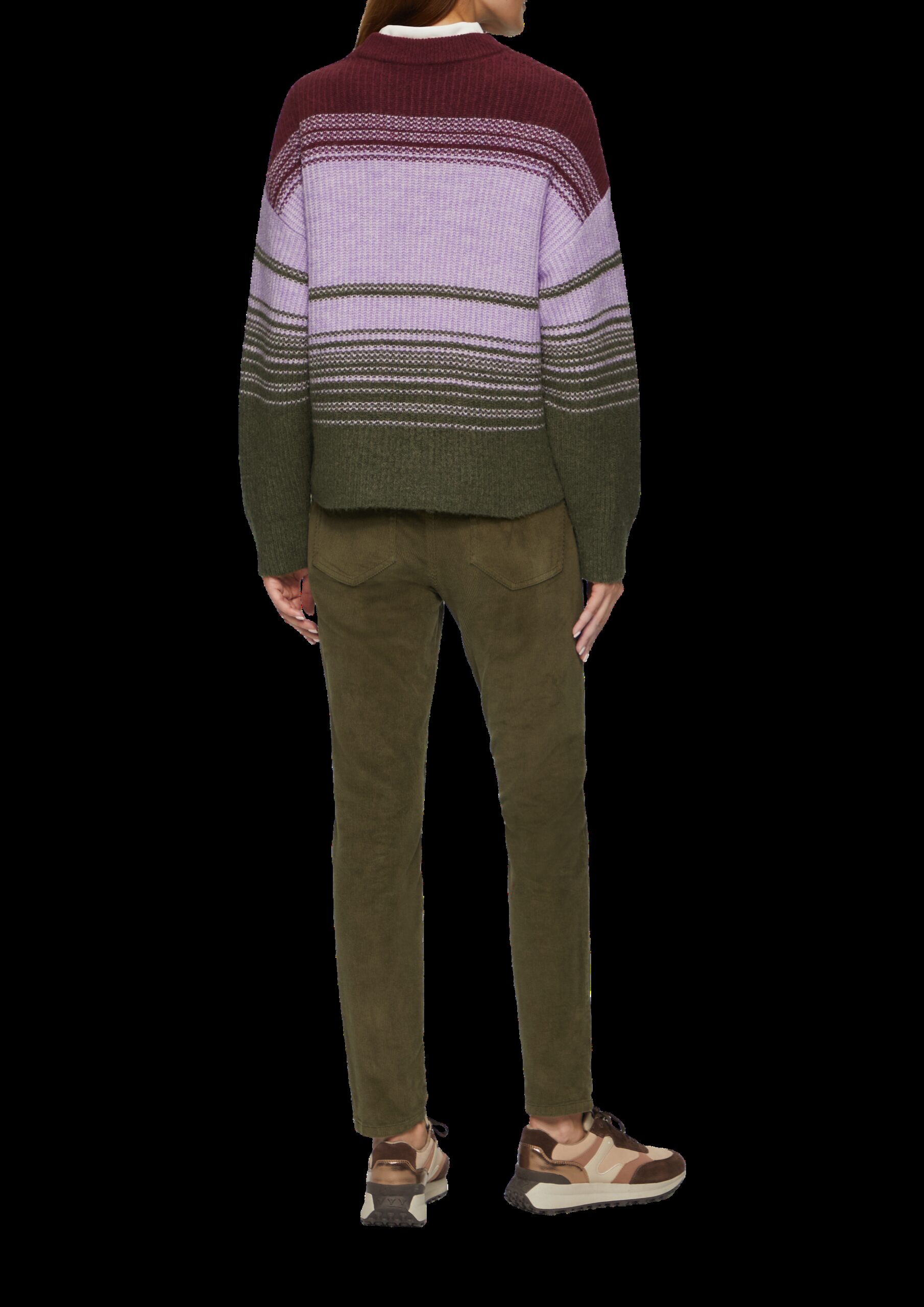 Gestreifter Strickpullover im Relaxed Fit