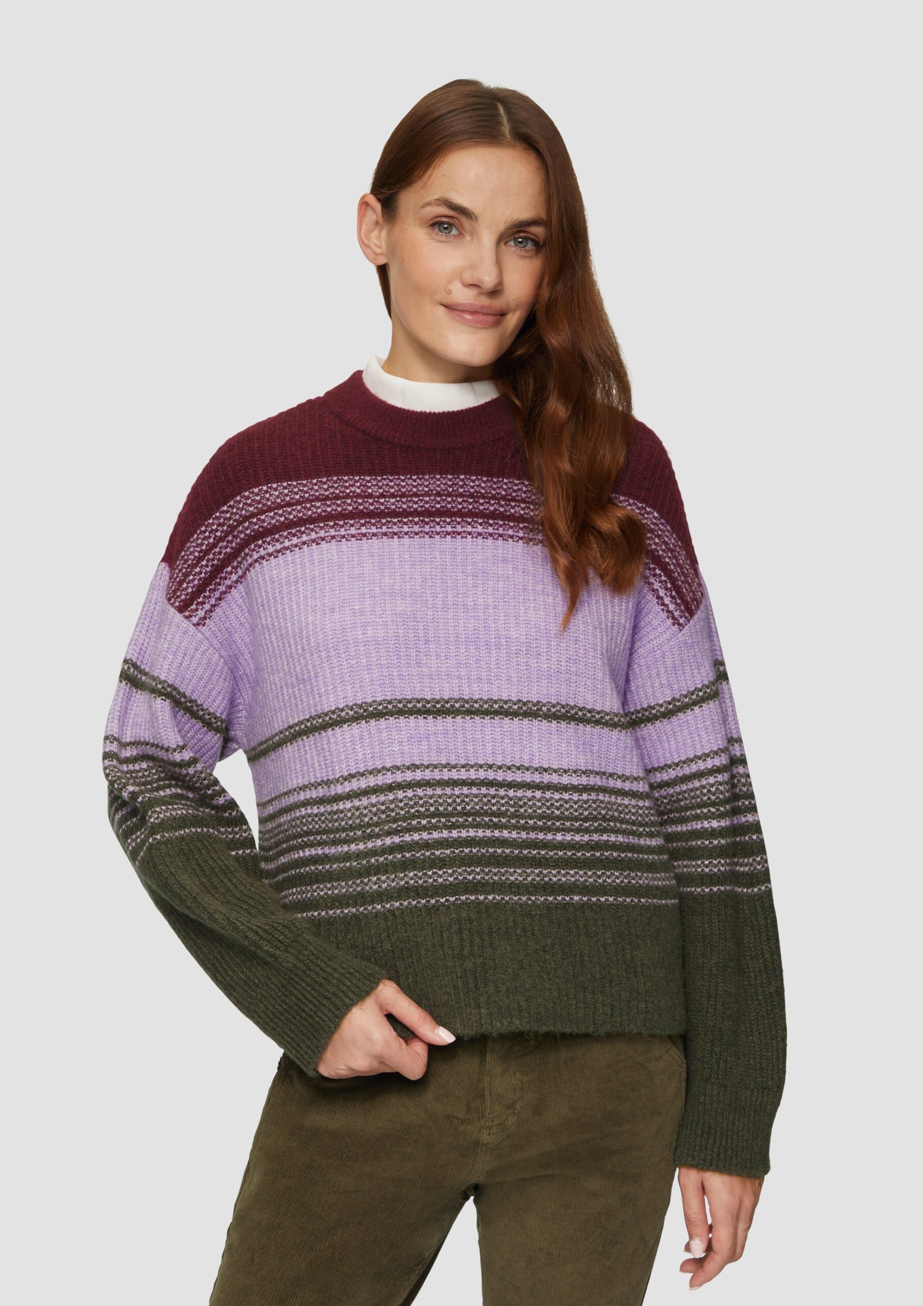 Gestreifter Strickpullover im Relaxed Fit