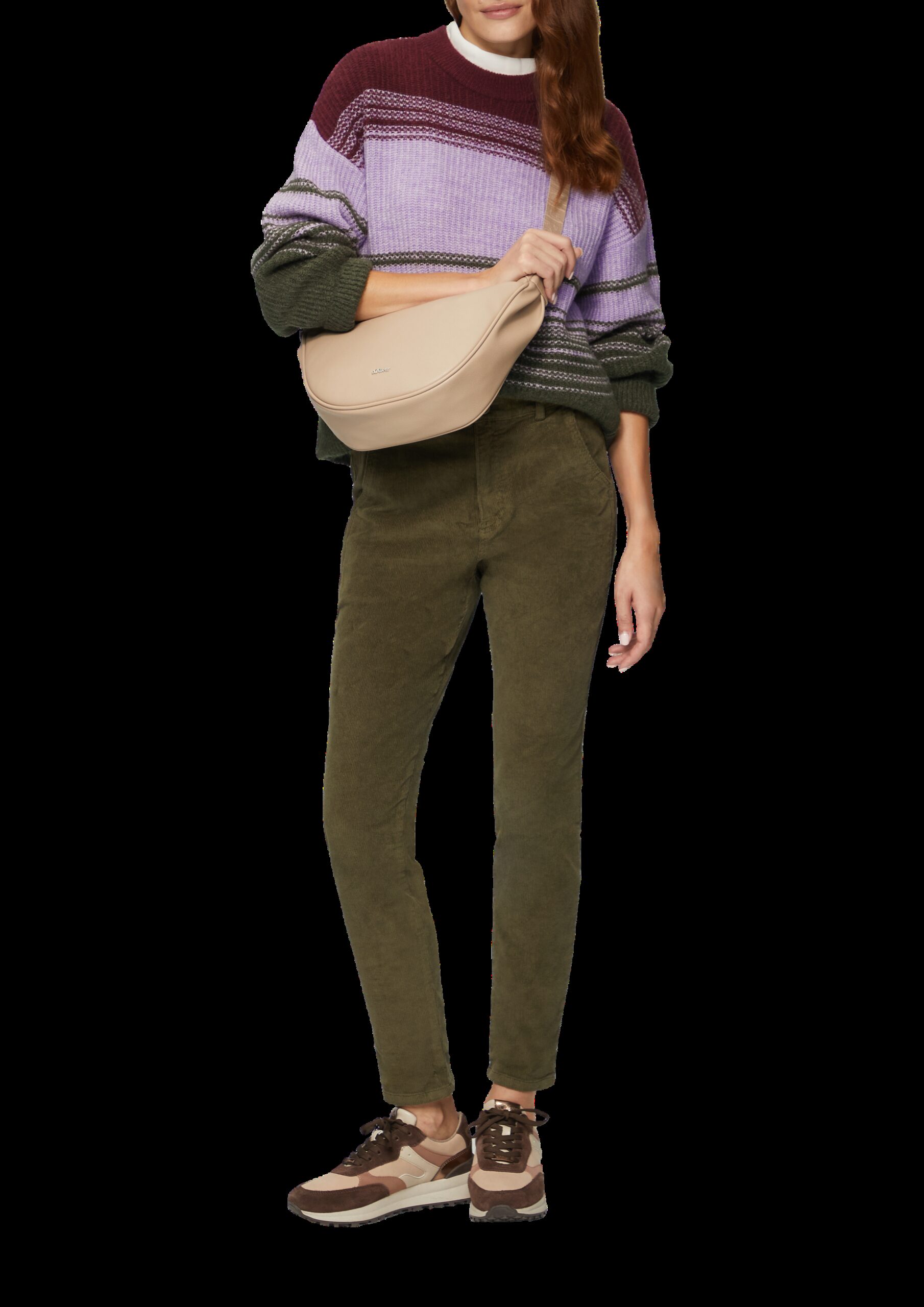 Gestreifter Strickpullover im Relaxed Fit