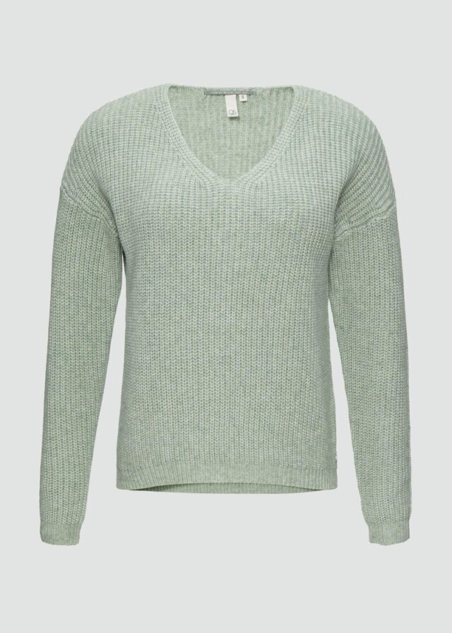 Pullover mit überschnittenen Schultern in Melange-Optik