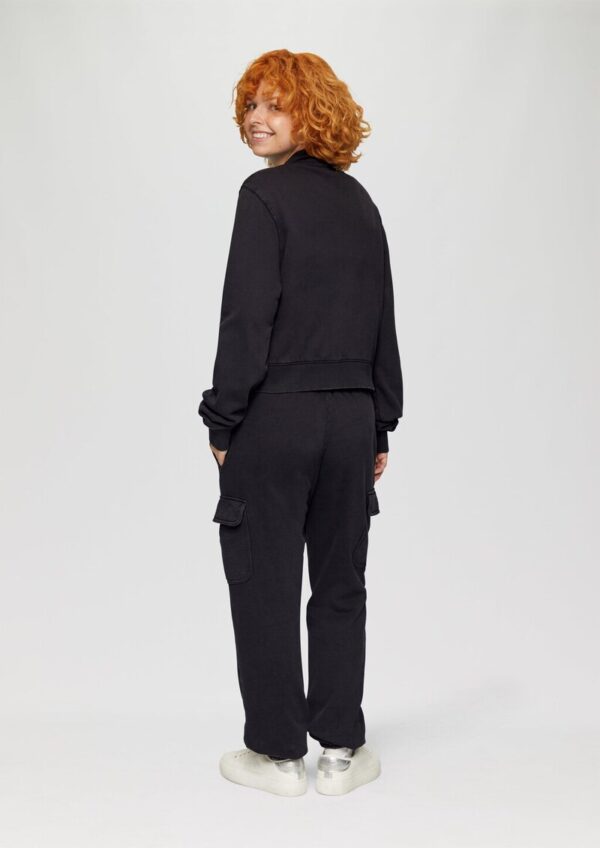 Verkürzte Sweatshirt-Jacke mit Waschung