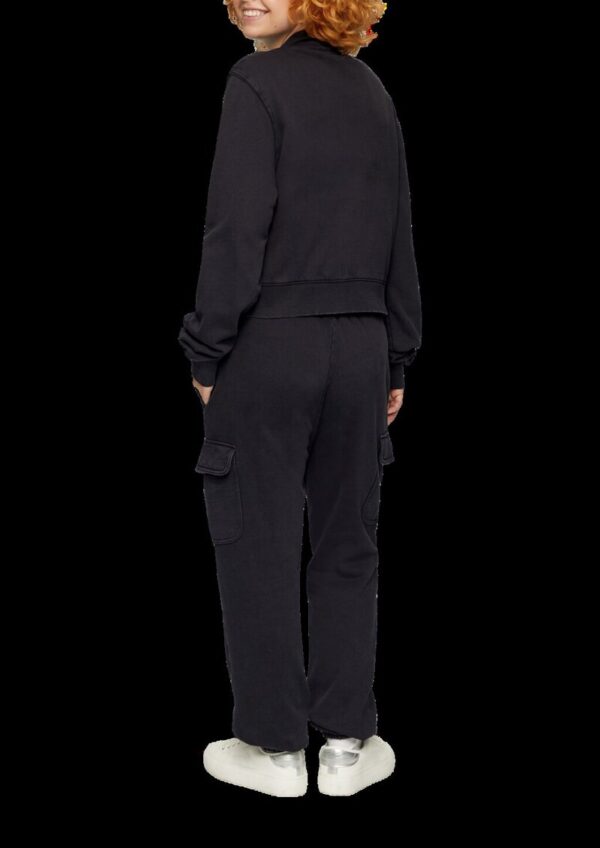 Verkürzte Sweatshirt-Jacke mit Waschung