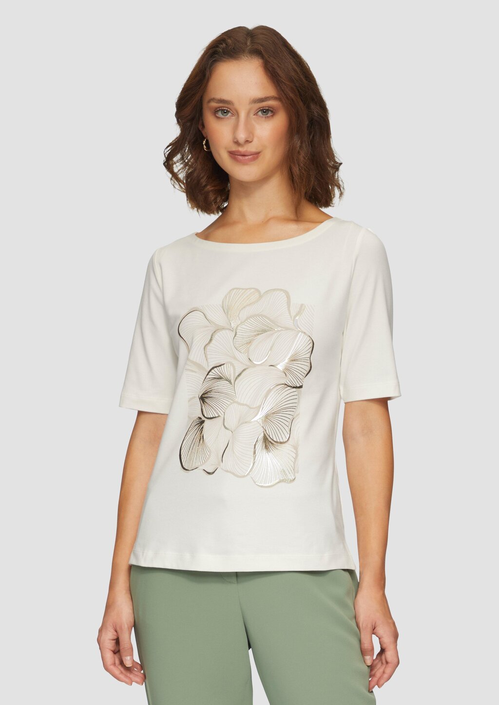 Jerseyshirt mit glänzendem Frontprint