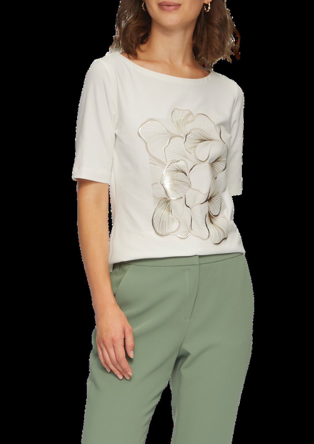 Jerseyshirt mit glänzendem Frontprint