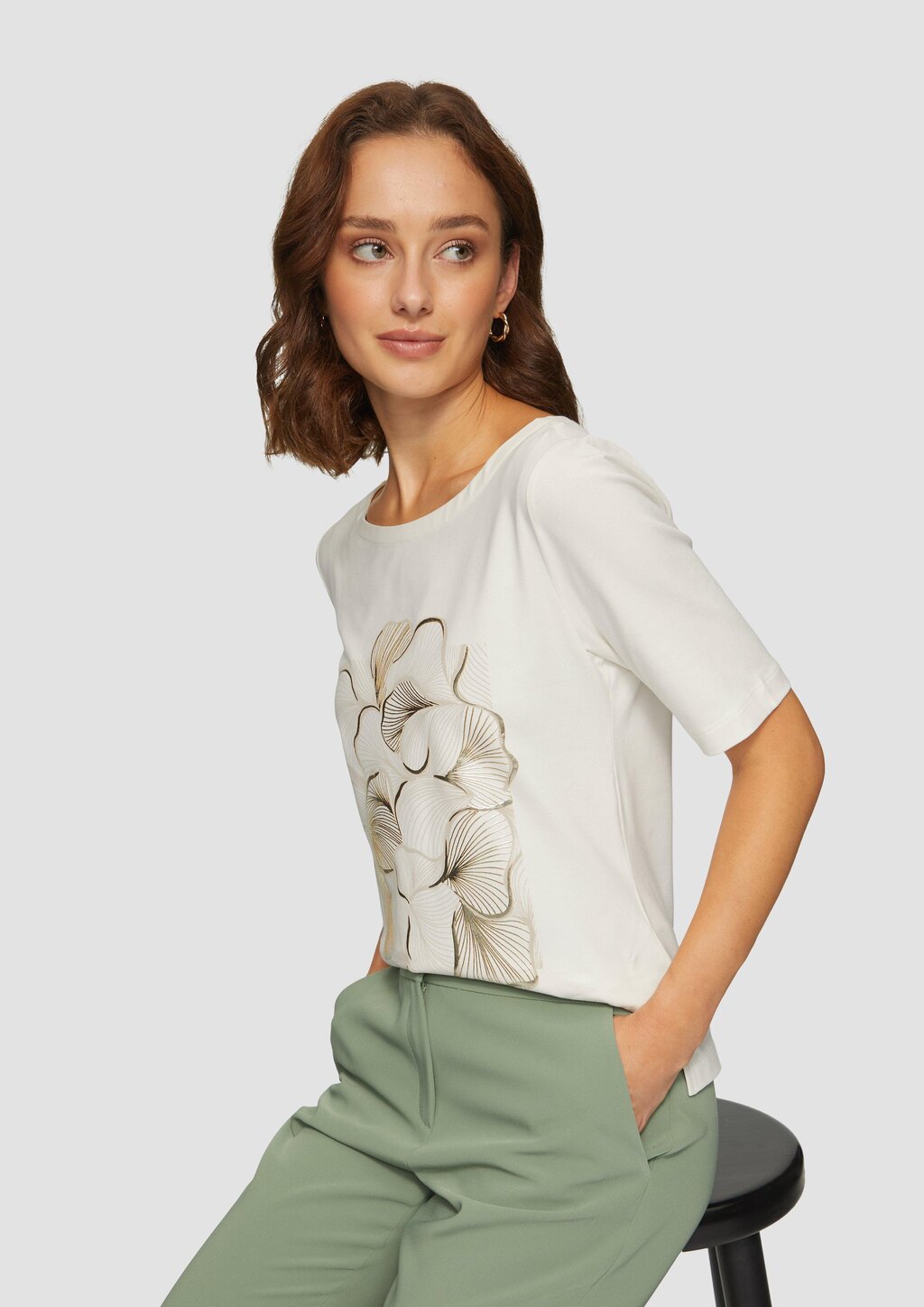 Jerseyshirt mit glänzendem Frontprint