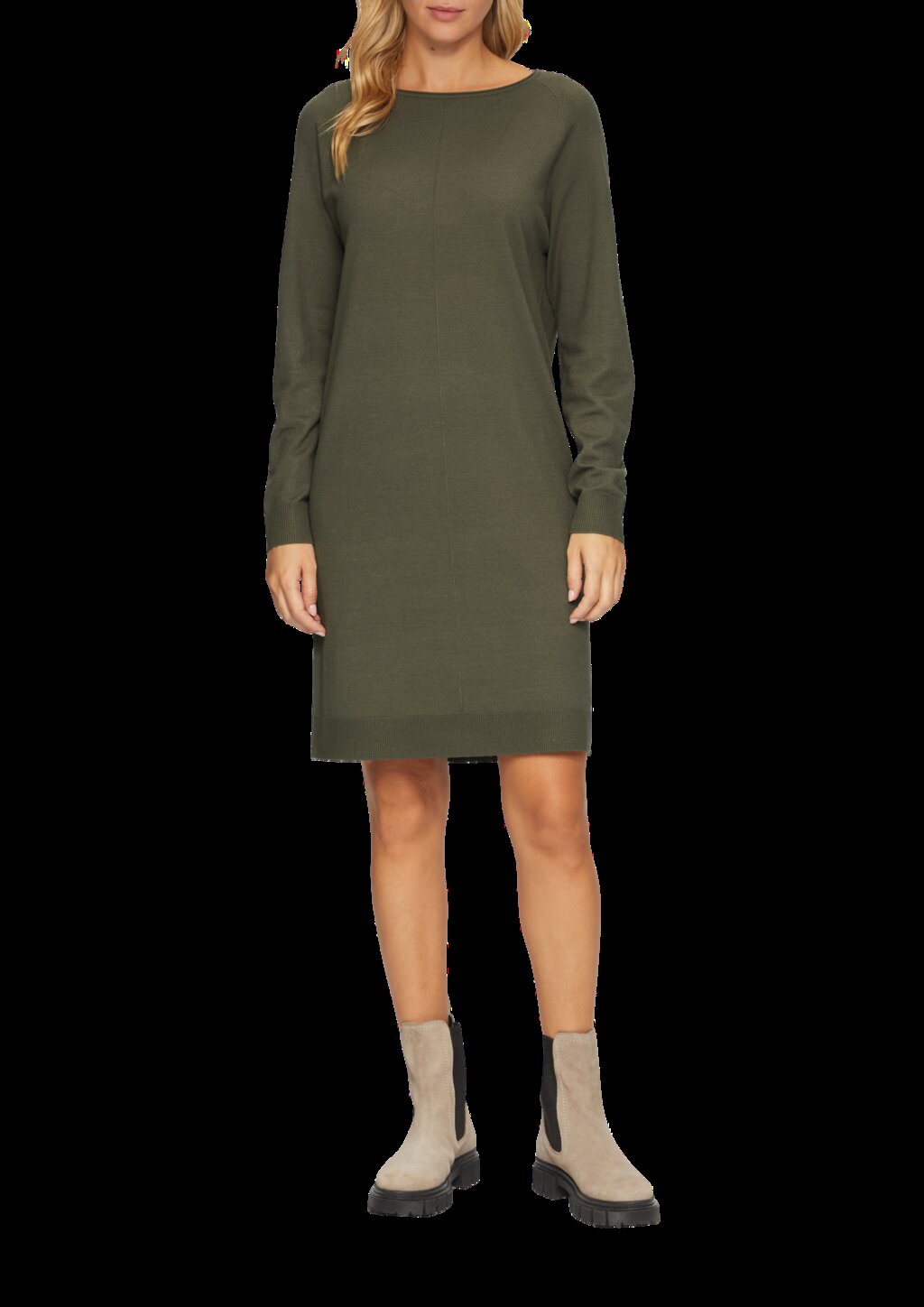 Feinstrickkleid mit U-Boot-Ausschnitt