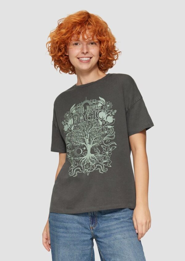 Lockeres Print-Shirt mit Garment Dye