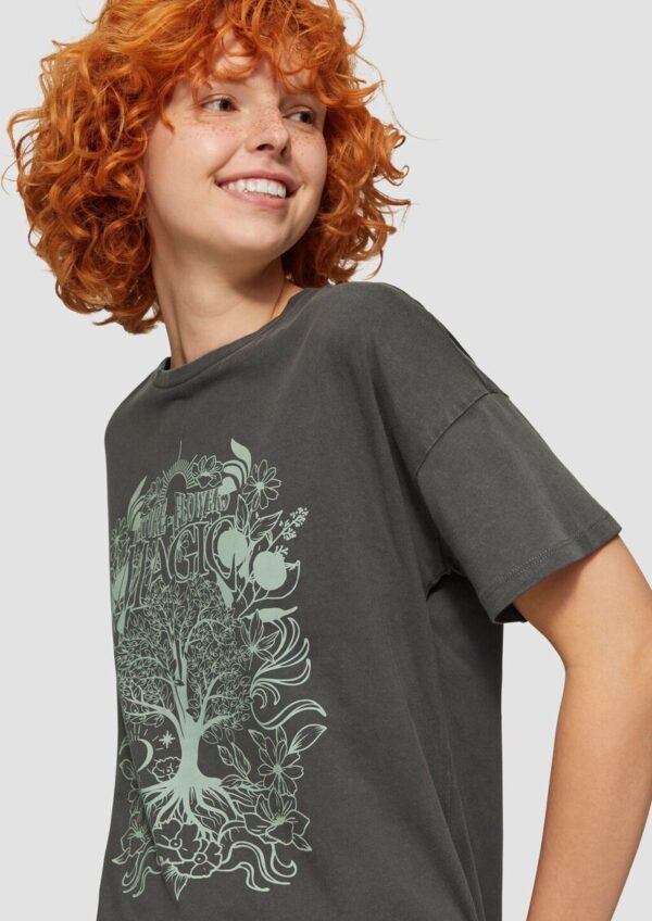 Lockeres Print-Shirt mit Garment Dye