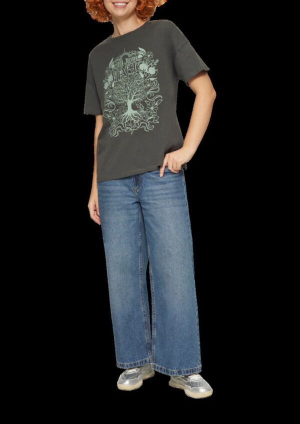 Lockeres Print-Shirt mit Garment Dye