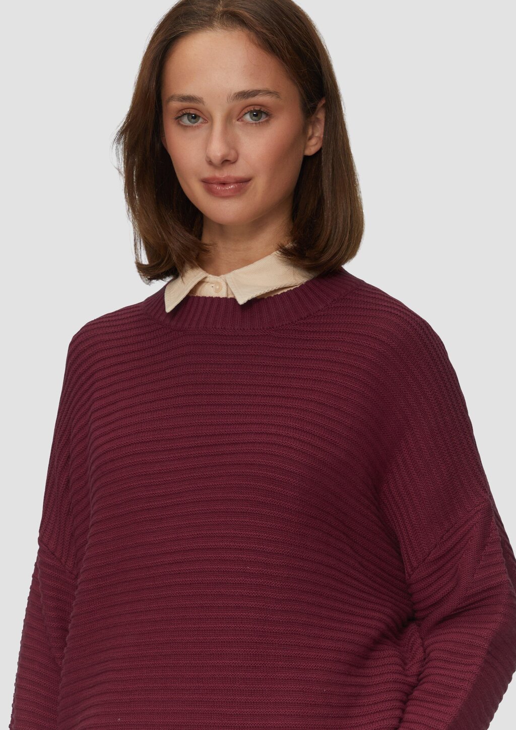 Oversized Strickpullover mit Ottoman-Struktur