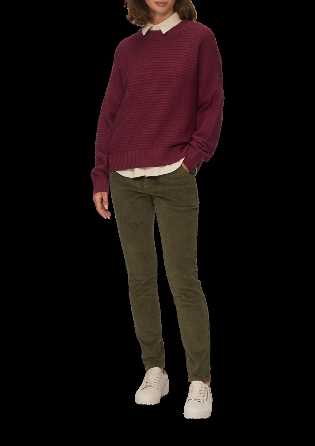 Oversized Strickpullover mit Ottoman-Struktur