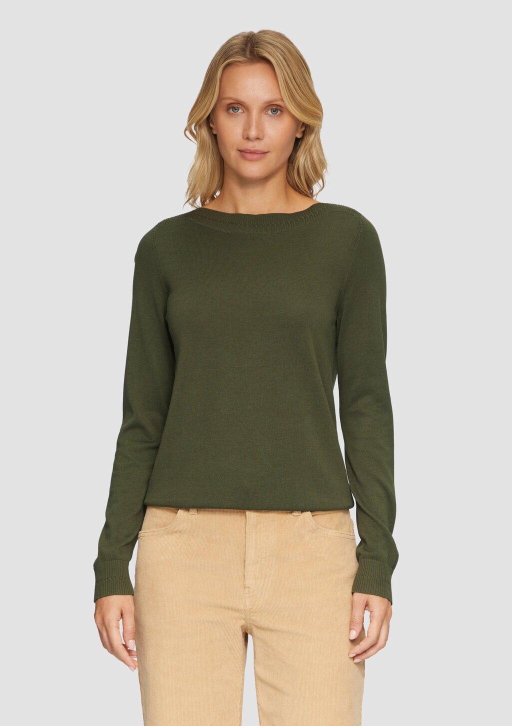 Strickpullover mit U-Boot-Ausschnitt