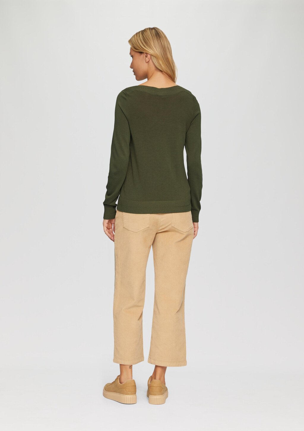 Strickpullover mit U-Boot-Ausschnitt