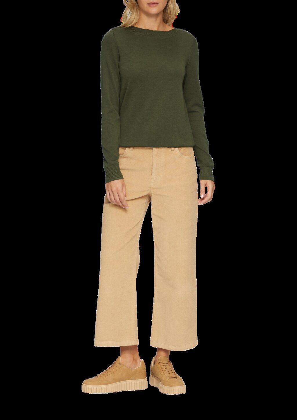 Strickpullover mit U-Boot-Ausschnitt