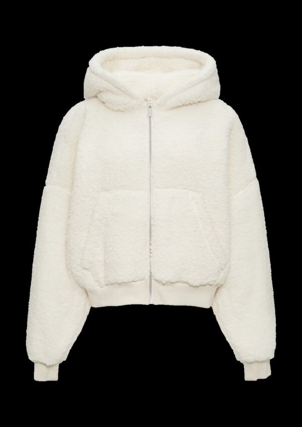 Oversized Sweatjacke aus Teddy-Plüsch