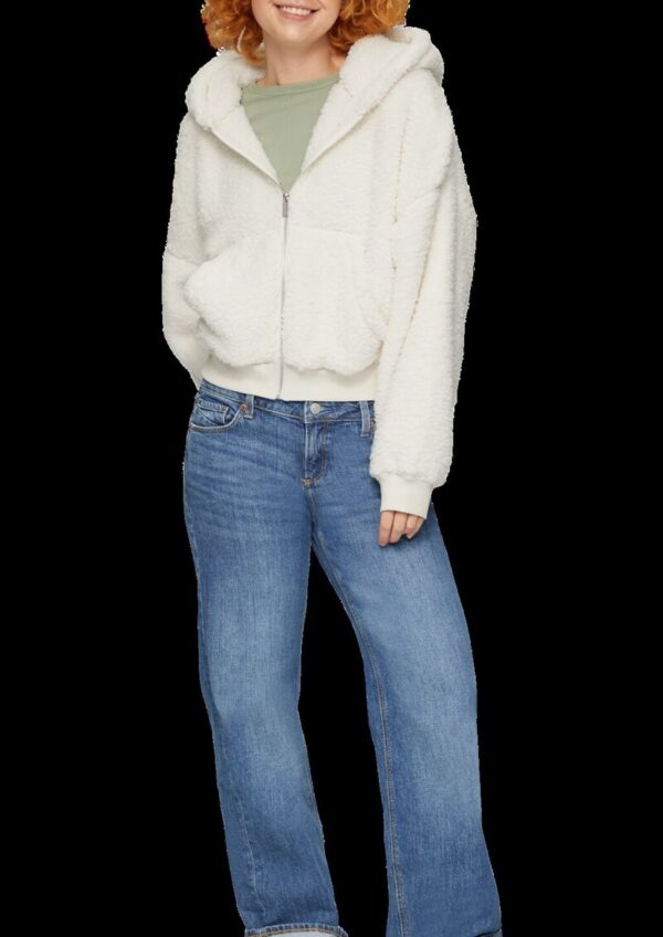 Oversized Sweatjacke aus Teddy-Plüsch