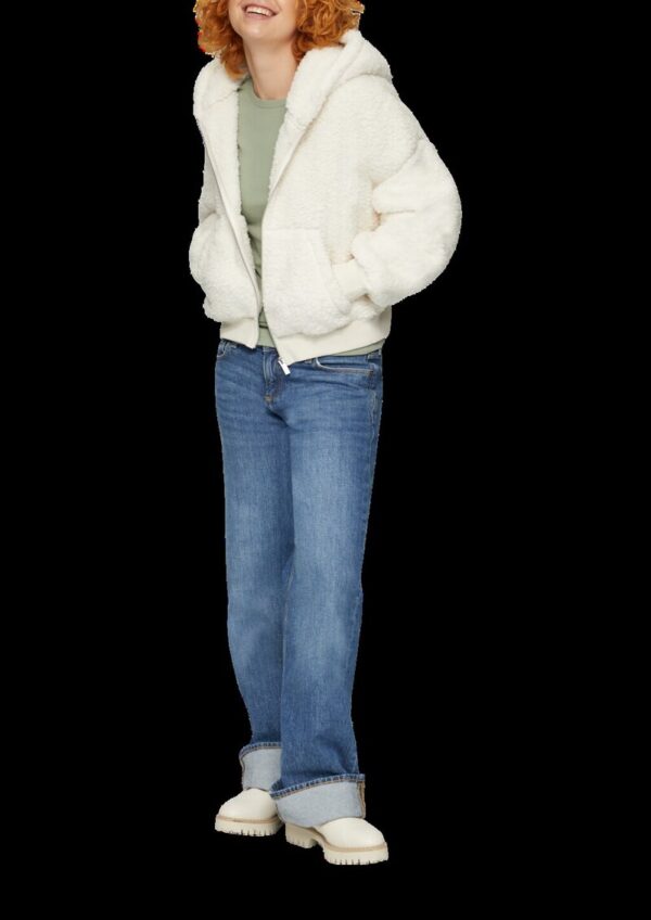 Oversized Sweatjacke aus Teddy-Plüsch