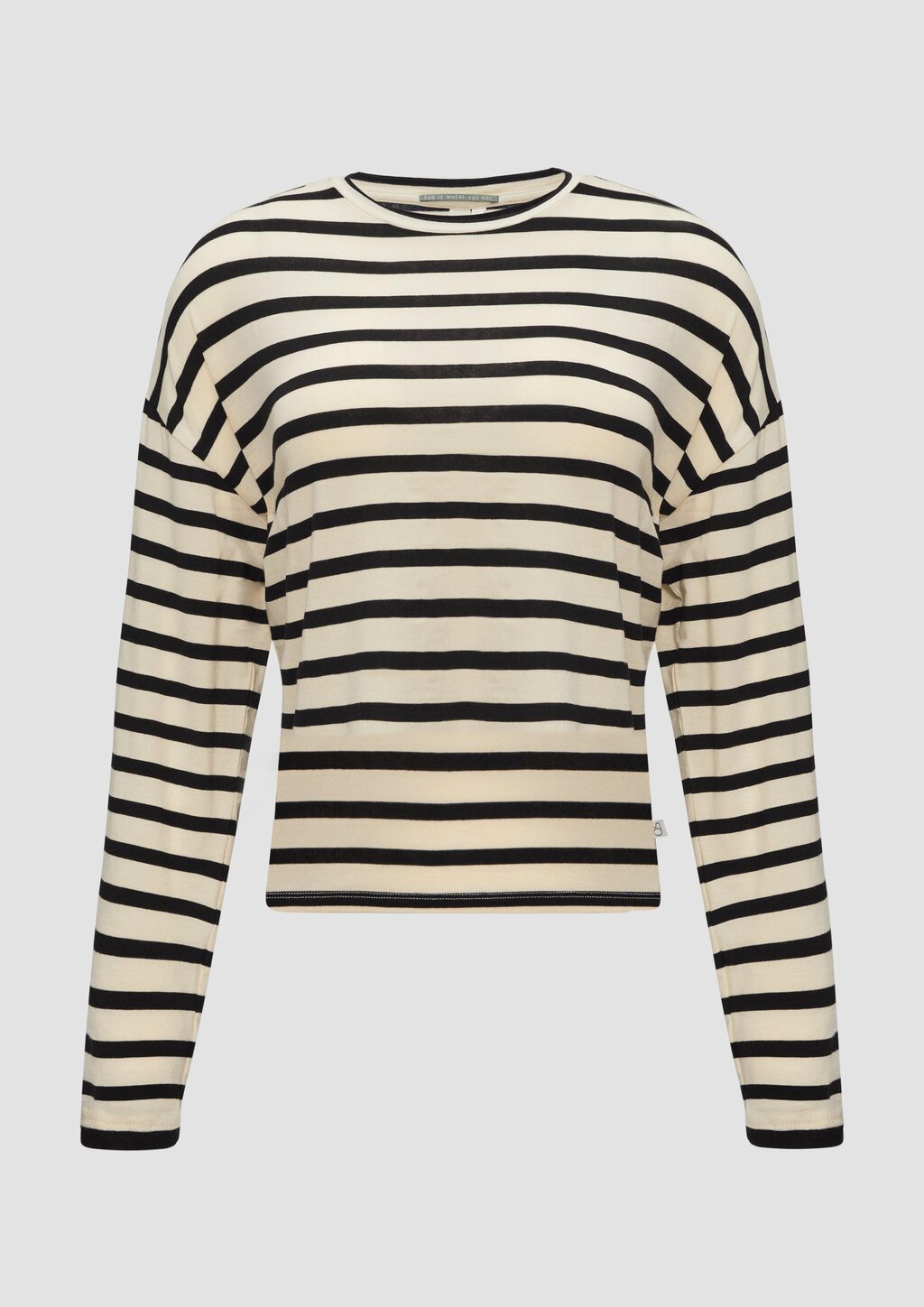 Gestreiftes Longsleeve aus Jersey mit weitem Arm