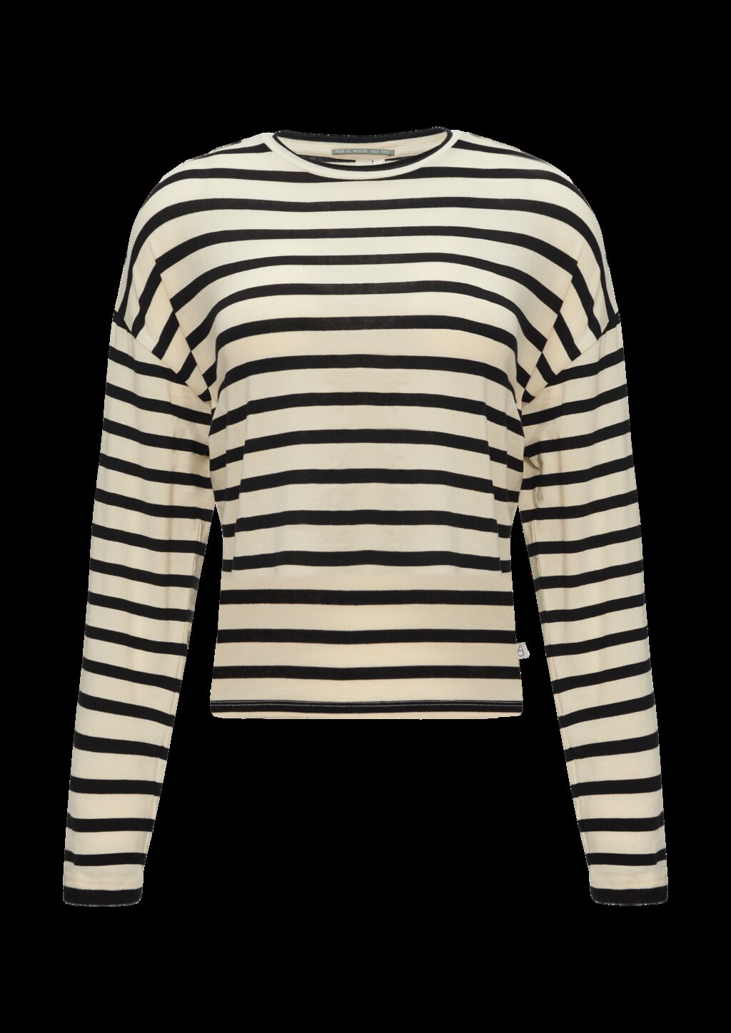 Gestreiftes Longsleeve aus Jersey mit weitem Arm