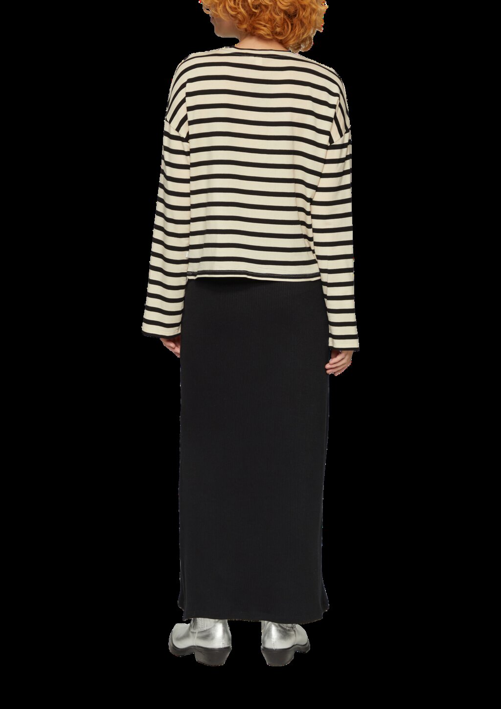 Gestreiftes Longsleeve aus Jersey mit weitem Arm