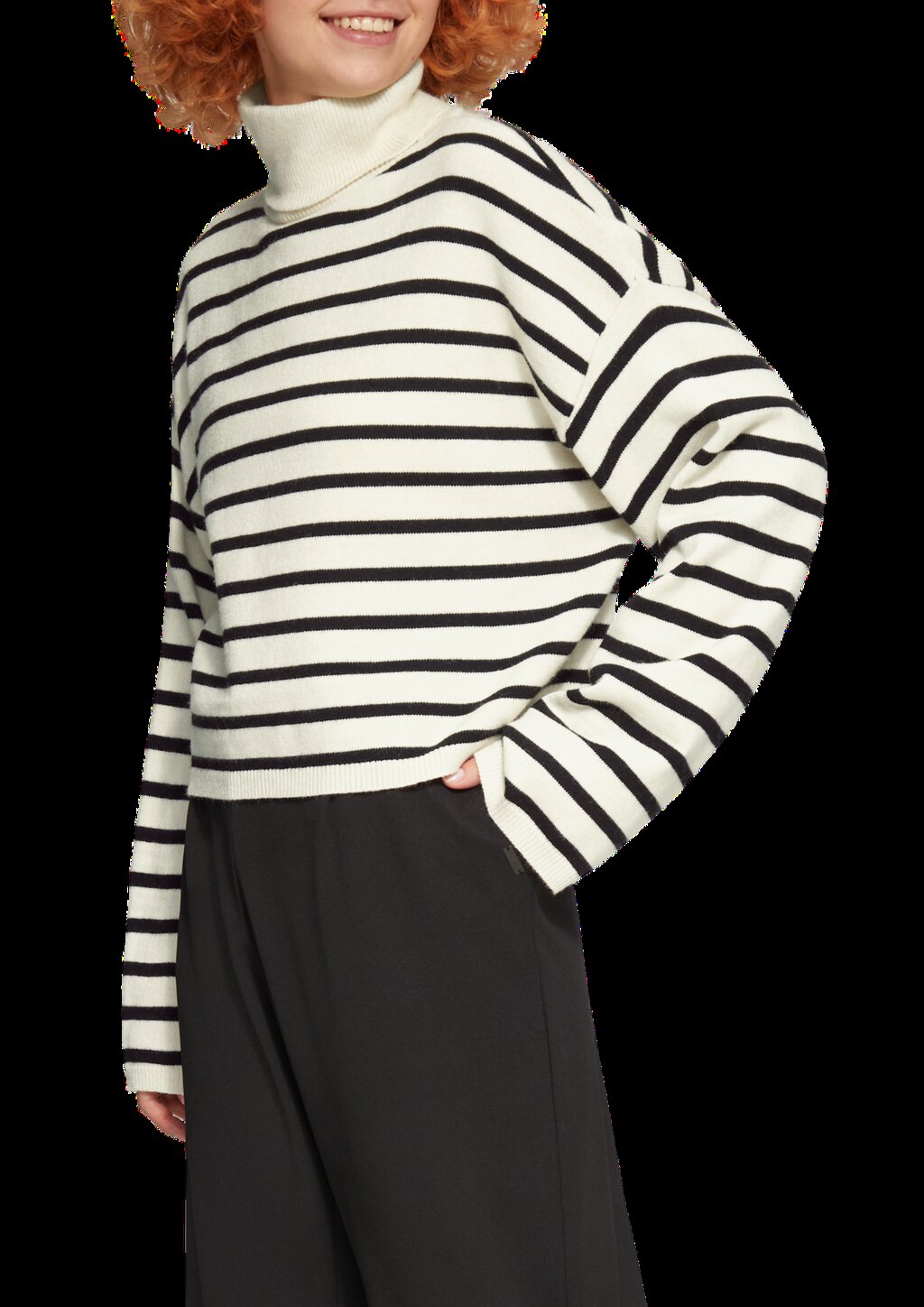 Verkürzter Pullover aus Viskosemix