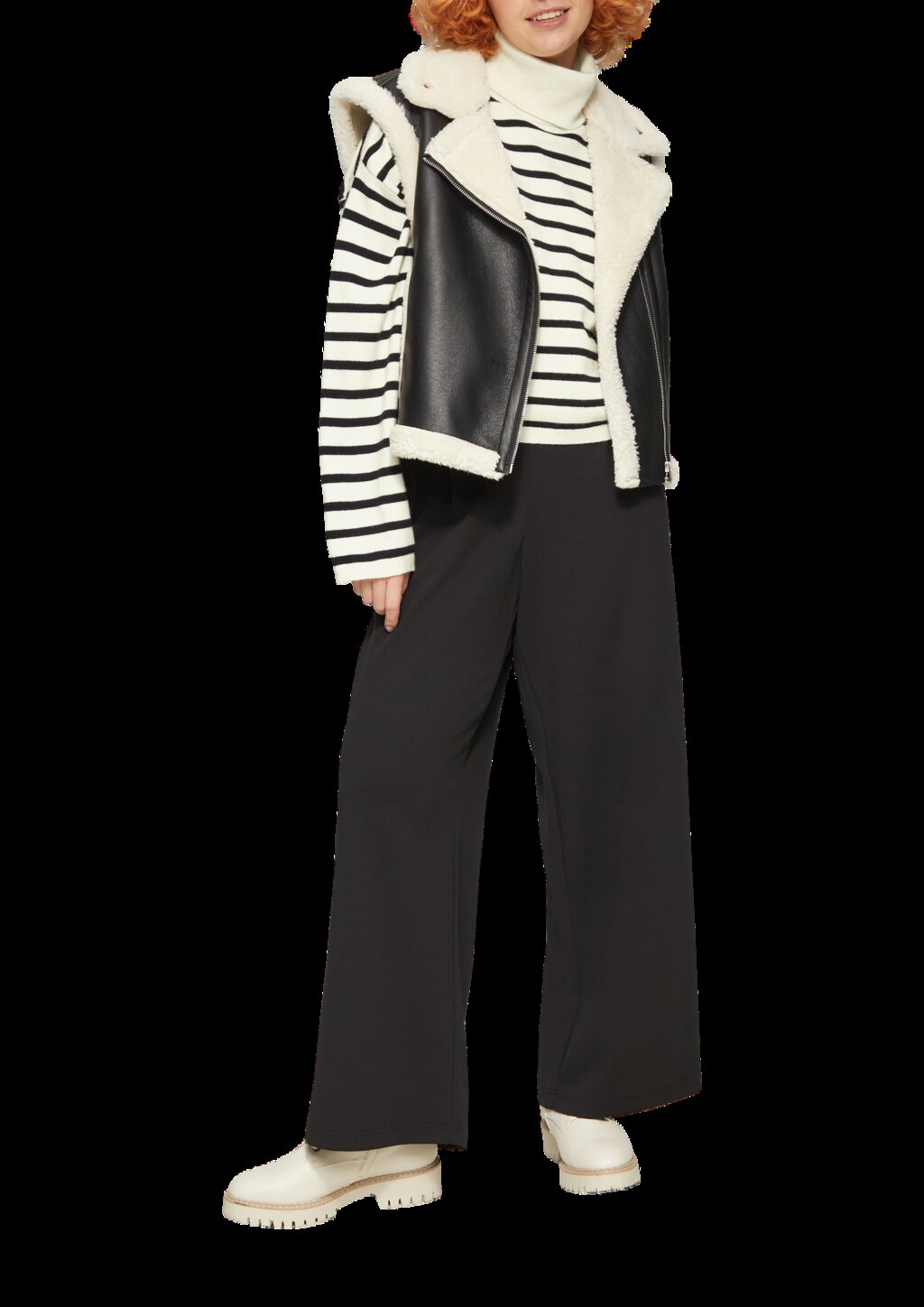 Verkürzter Pullover aus Viskosemix