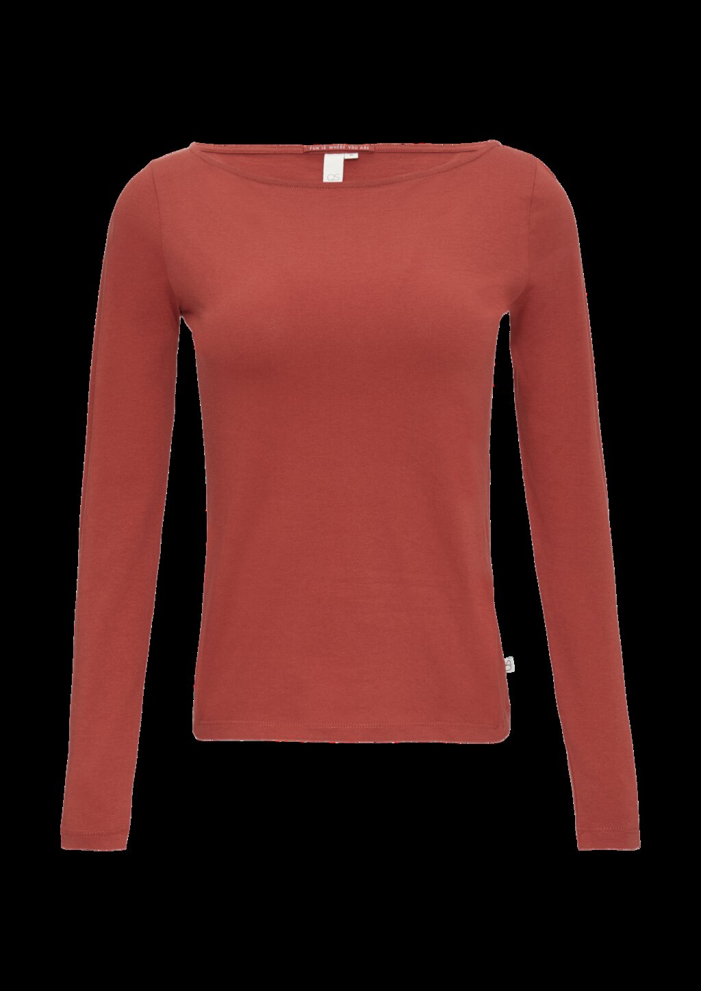 Baumwollshirt mit U-Boot-Ausschnitt