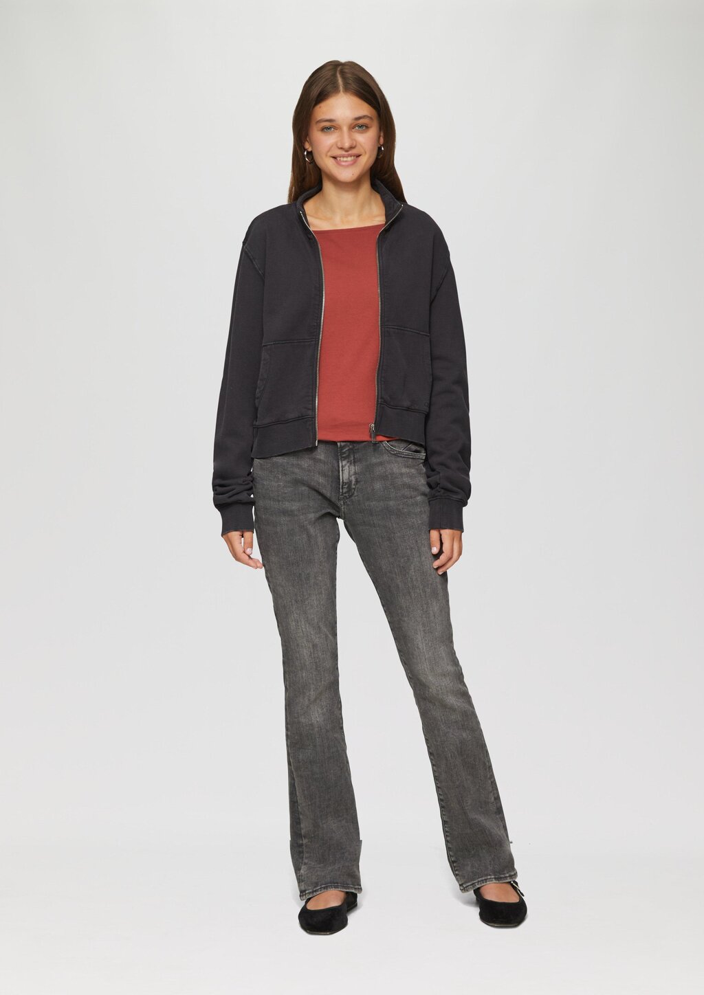 Baumwollshirt mit U-Boot-Ausschnitt