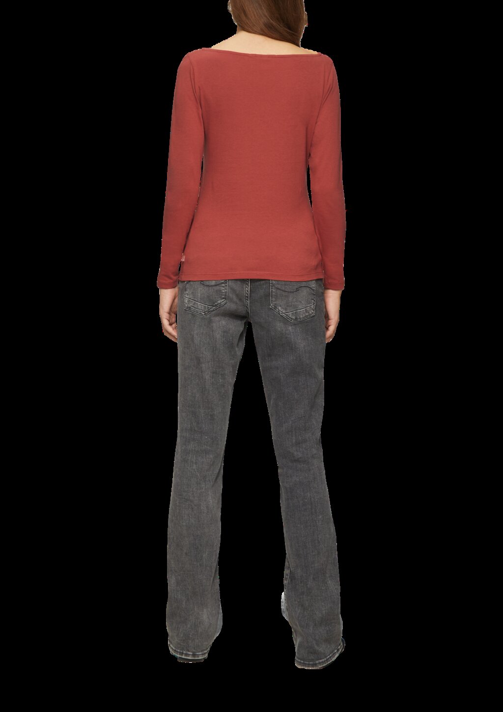 Baumwollshirt mit U-Boot-Ausschnitt