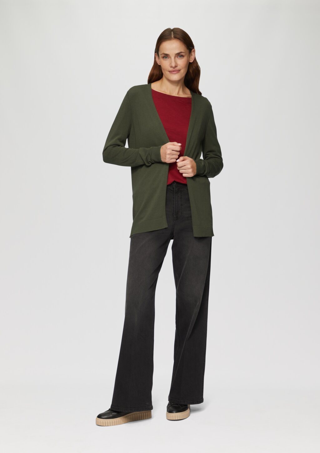 Cardigan aus Viskose-Baumwollmix