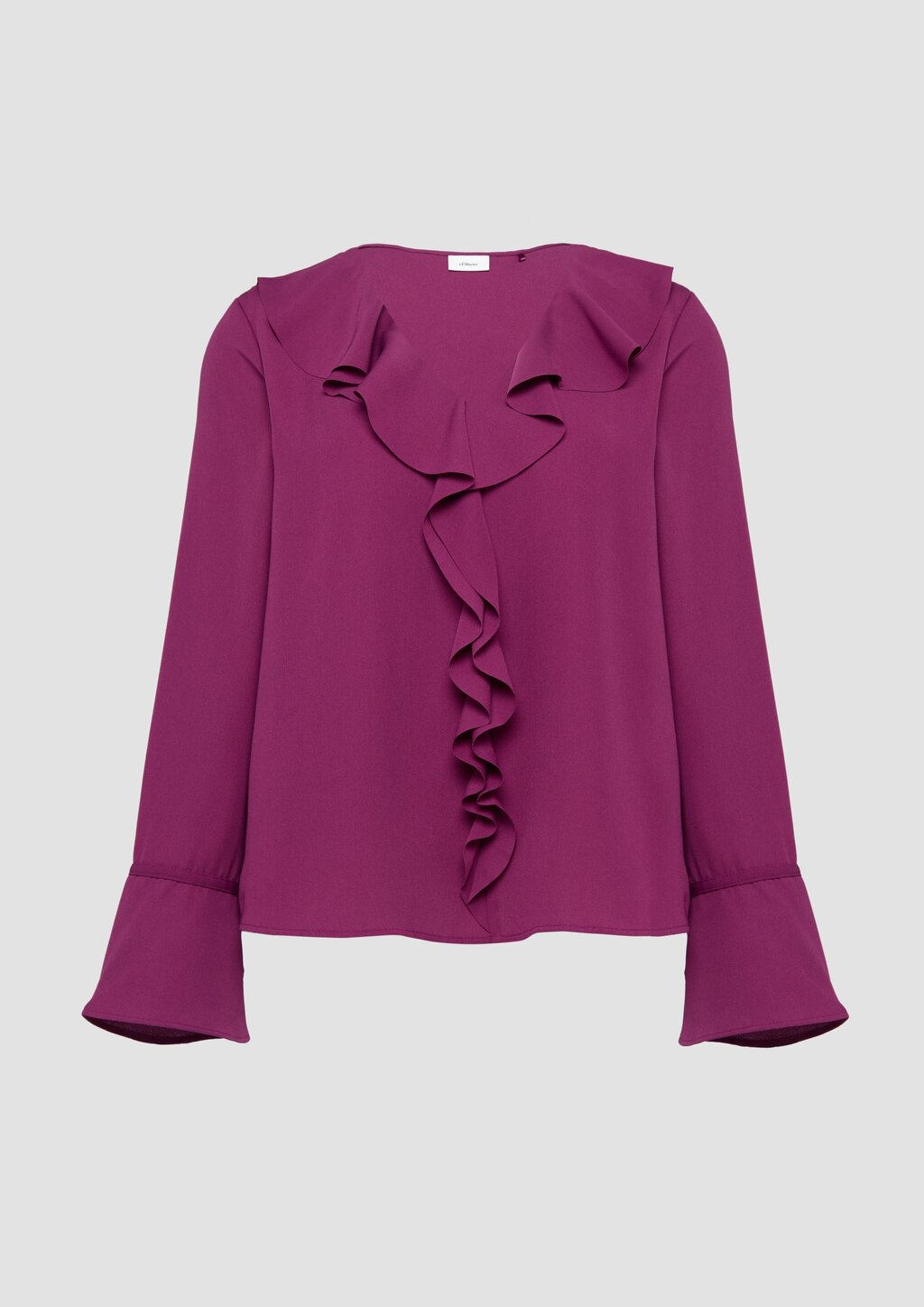 Volantbluse mit V-Ausschnitt