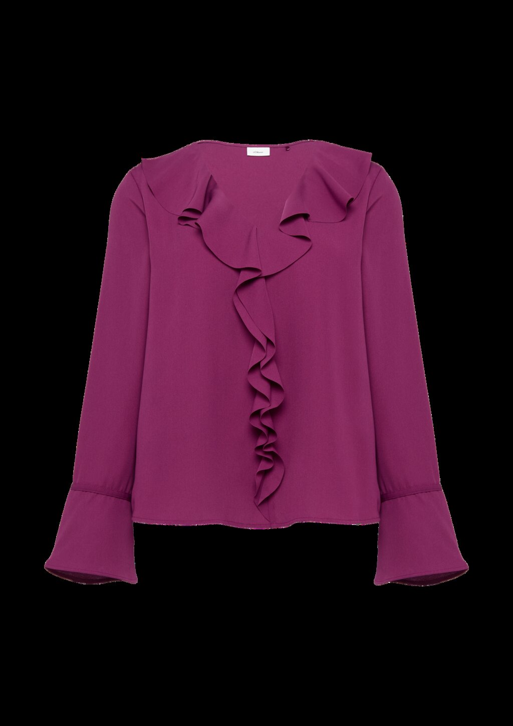 Volantbluse mit V-Ausschnitt