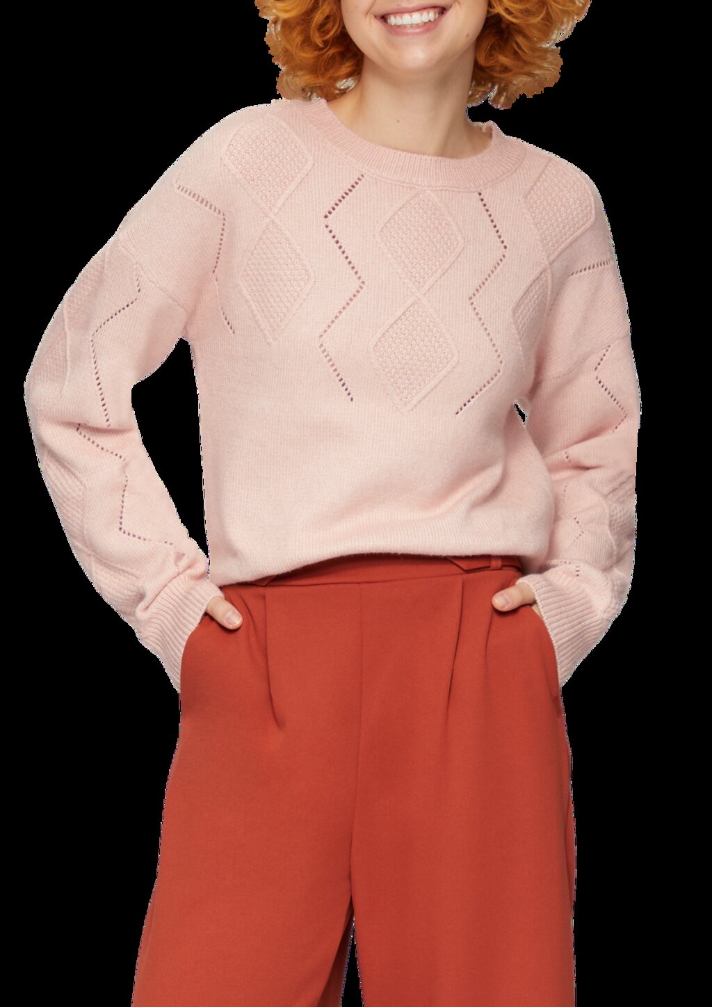 Pullover aus Viskosemix mit Ajour-Muster