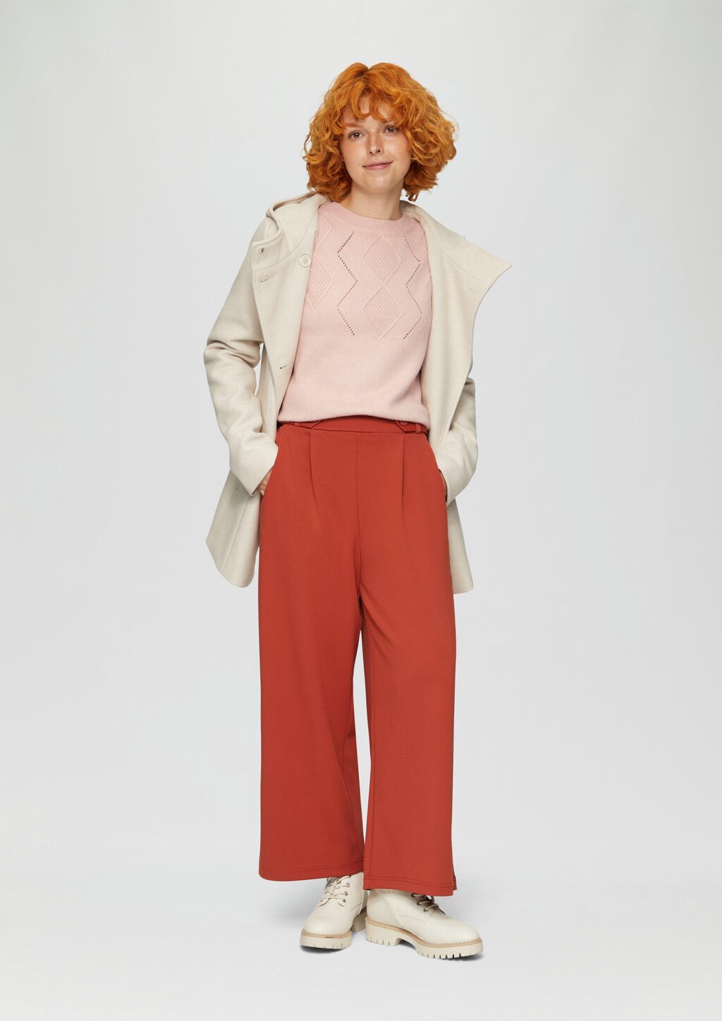 Pullover aus Viskosemix mit Ajour-Muster