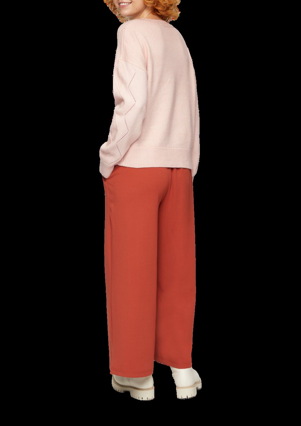 Pullover aus Viskosemix mit Ajour-Muster