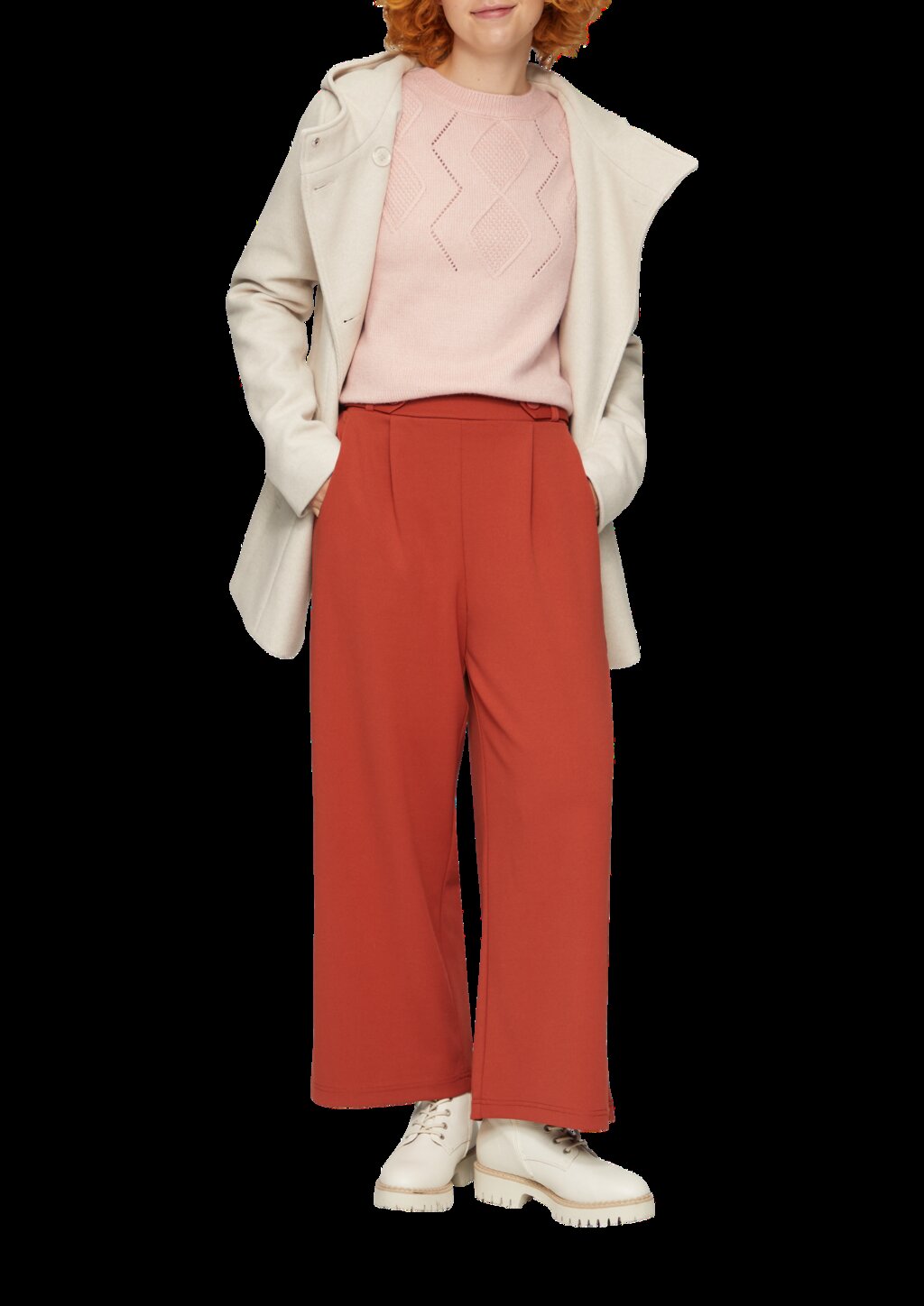 Pullover aus Viskosemix mit Ajour-Muster