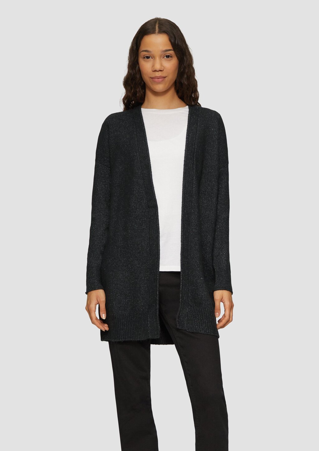 Weiche Strickjacke mit Rollkante